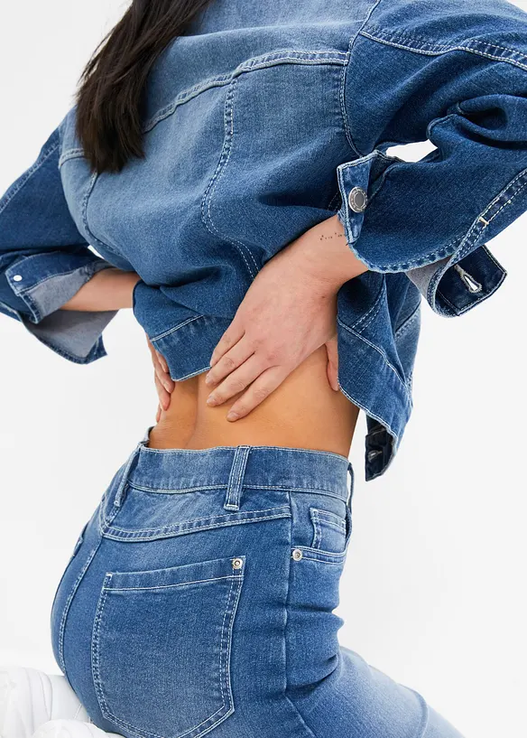 Jupe en jean taille mi-haute, bonprix