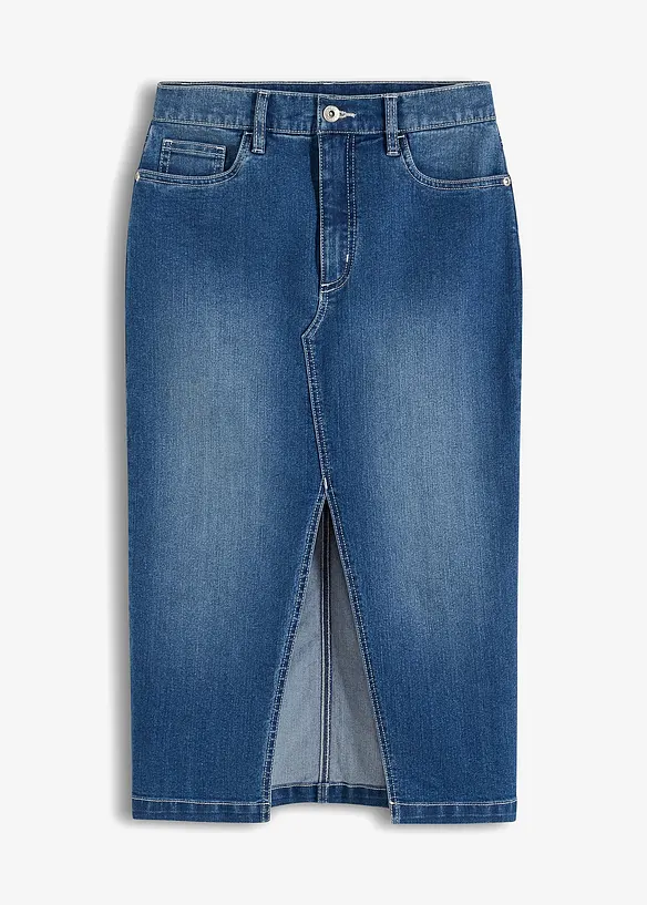 Jupe en jean taille mi-haute, bonprix