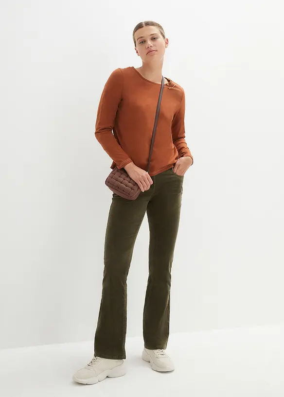 T-shirt manches longues &agrave; boutons d&eacute;coratifs, bonprix