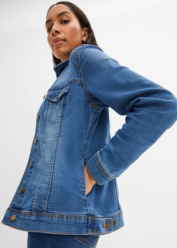Veste en jean extensible, basique, bonprix