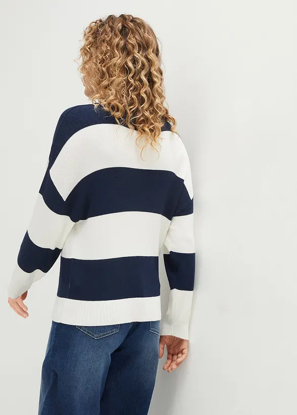 Pull en fine maille à larges rayures, bonprix