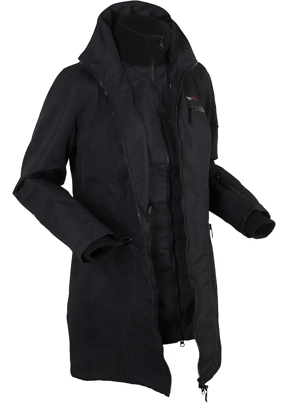 Parka de mi-saison imperméable à capuche, style 2-en-1, bonprix