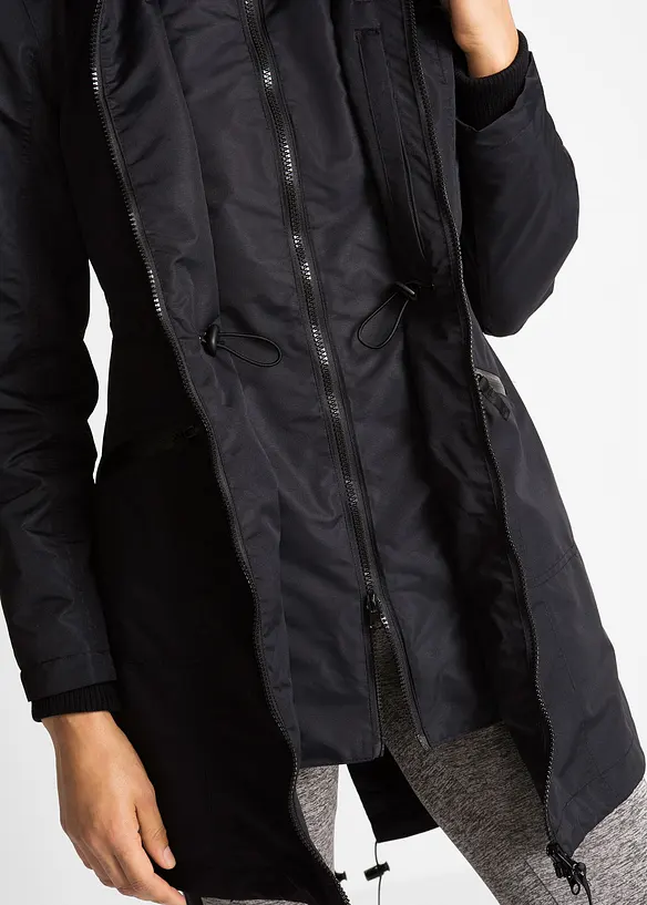 Parka de mi-saison imperméable à capuche, style 2-en-1, bonprix