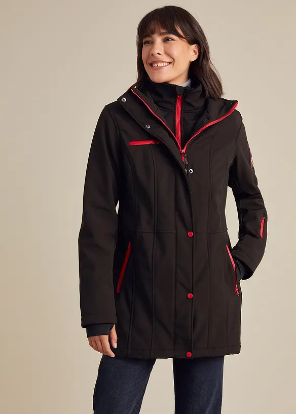 Longue parka en softshell extensible et déperlant, bonprix