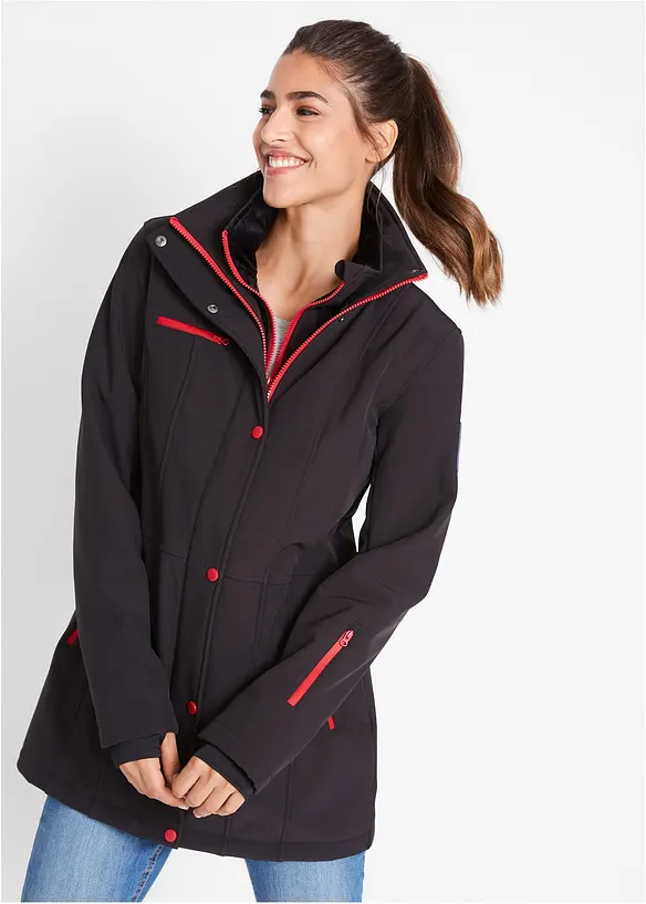 Longue parka en softshell extensible et déperlant, bonprix