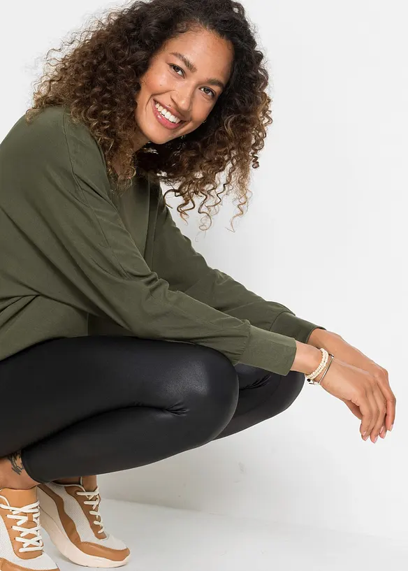 T-shirt long et top en viscose extensible, bonprix