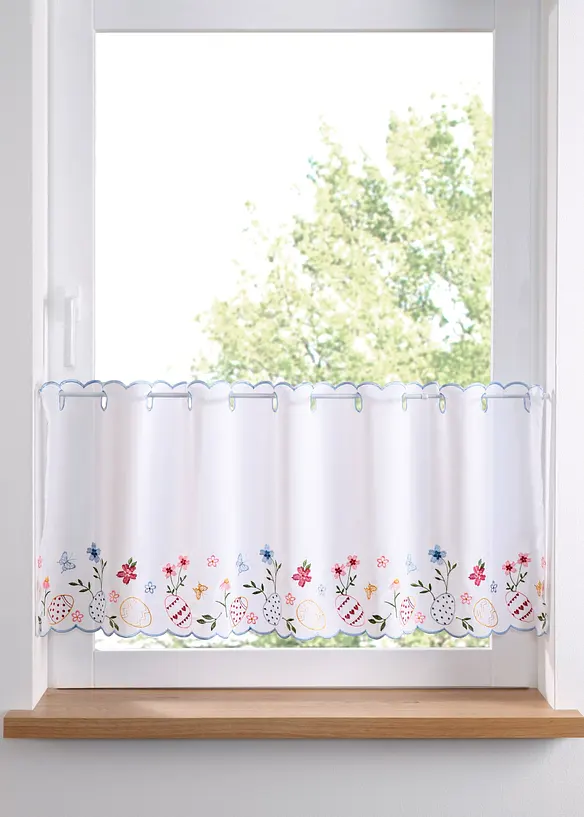 Brise-bise avec motifs de Pâques brodés, bonprix