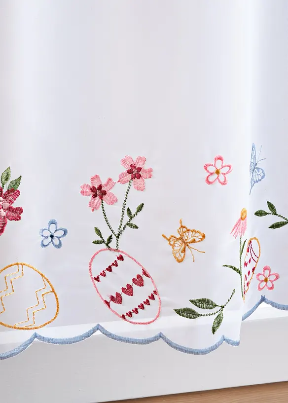 Brise-bise avec motifs de Pâques brodés, bonprix