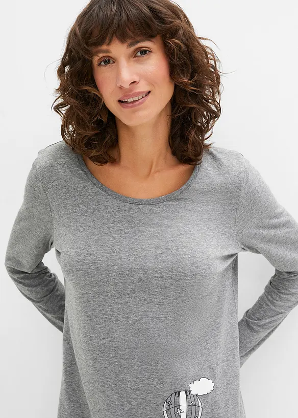 Chemise de nuit courte à manches longues, bonprix