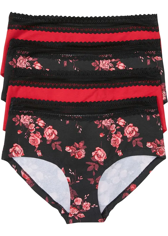 Lot de 4 culottes Maxi avec coton et dentelle, bonprix