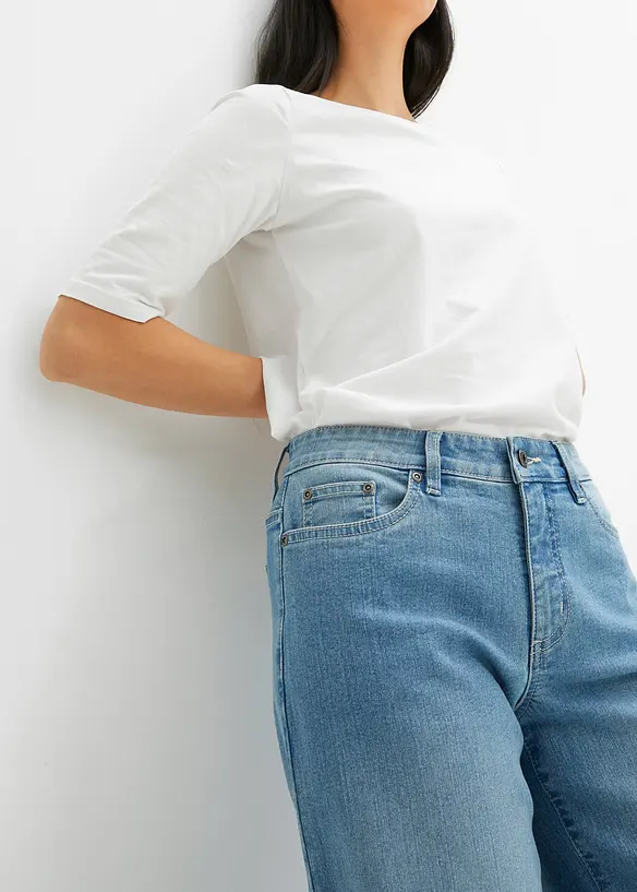 Jean large taille mi-haute, extensible, bonprix