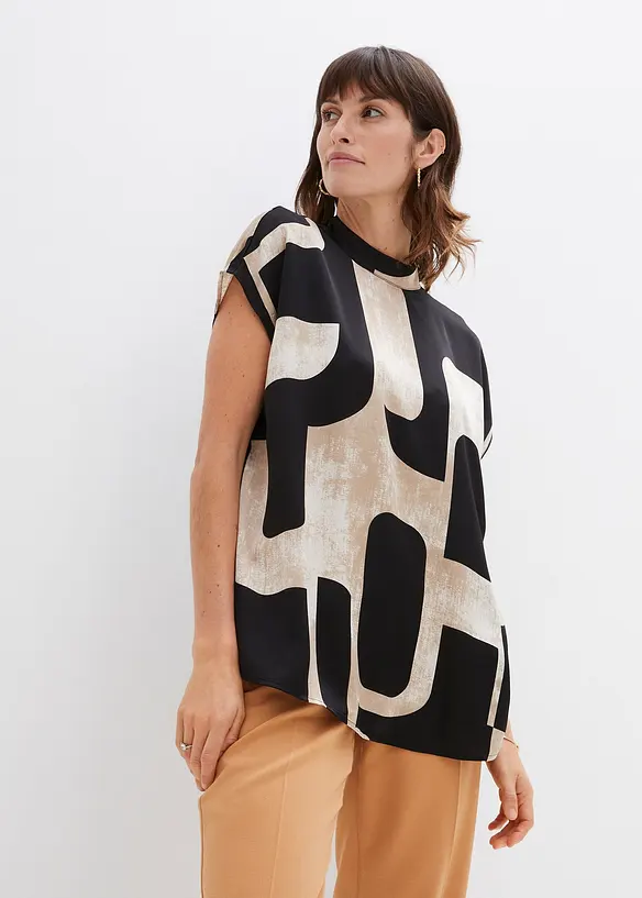 Blouse sans manches en satin, bonprix