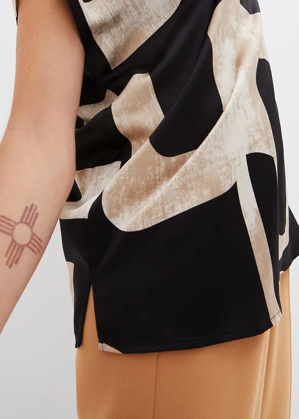 Blouse sans manches en satin, bonprix