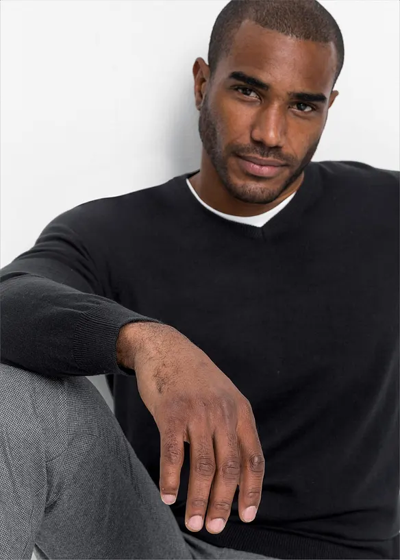 Pull doux en fine maille de coton majoritaire, bonprix