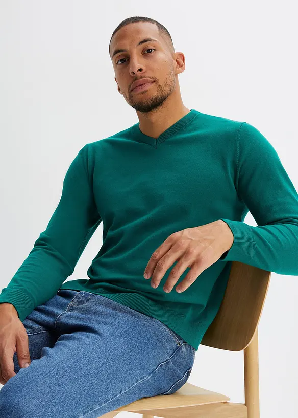 Pull doux en fine maille de coton majoritaire, bonprix