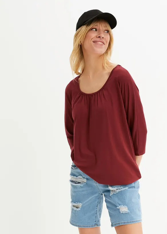 T-shirt oversize en viscose m&eacute;lang&eacute;e, bonprix