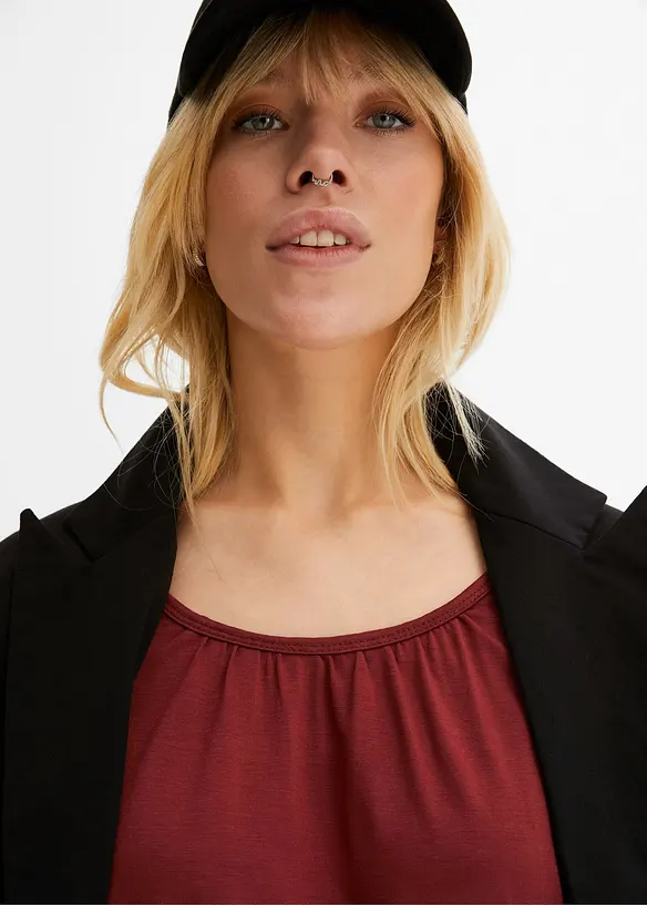 T-shirt oversize en viscose m&eacute;lang&eacute;e, bonprix