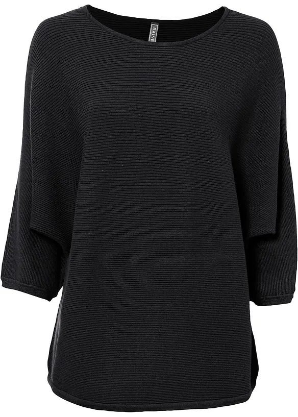 Pull côtelé oversize en viscose mélangée, bonprix