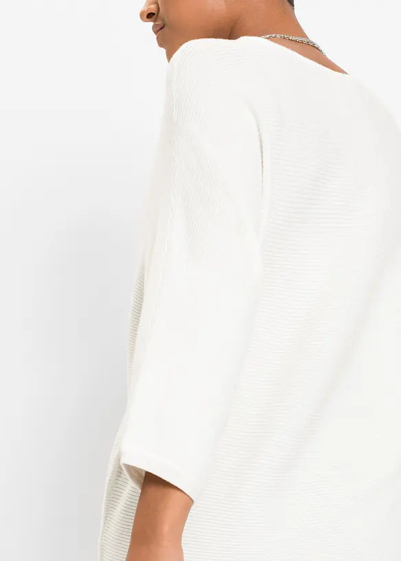 Pull côtelé oversize en viscose mélangée, bonprix