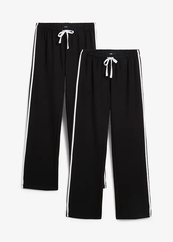 Lot de 2 pantalons en molleton épais 100% coton, bonprix