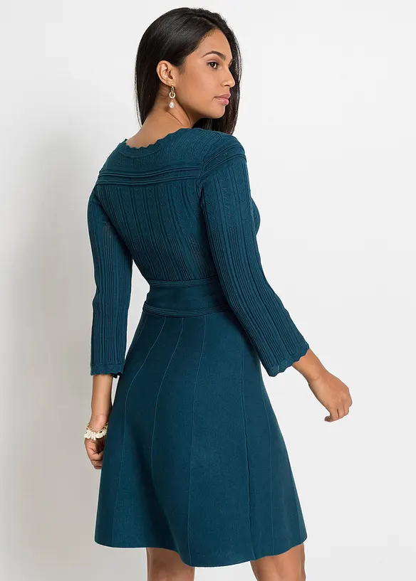 Robe en maille ajourée, bonprix