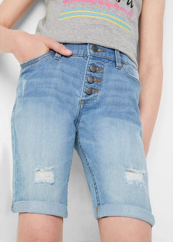Short en jean extensible taille mi-haute, bonprix