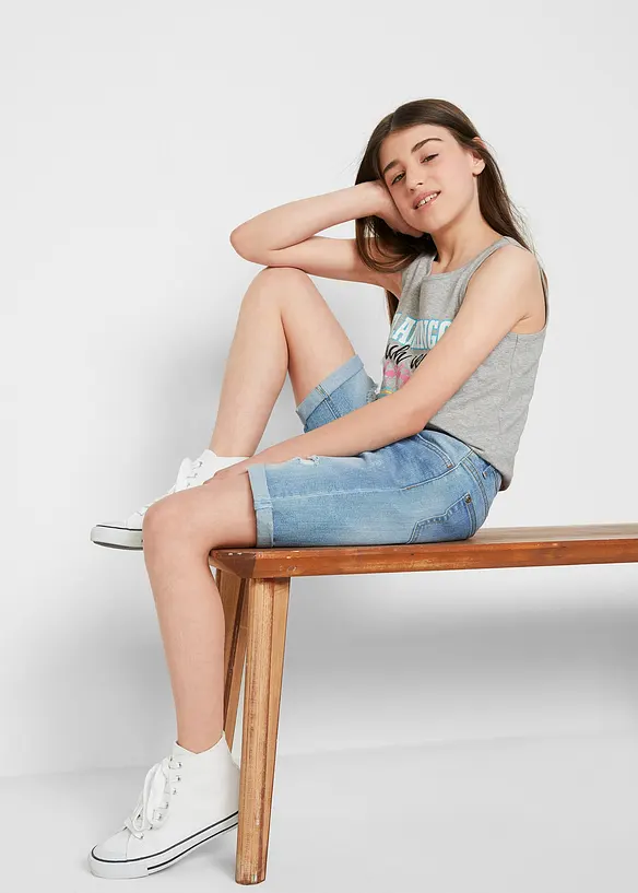 Short en jean extensible taille mi-haute, bonprix