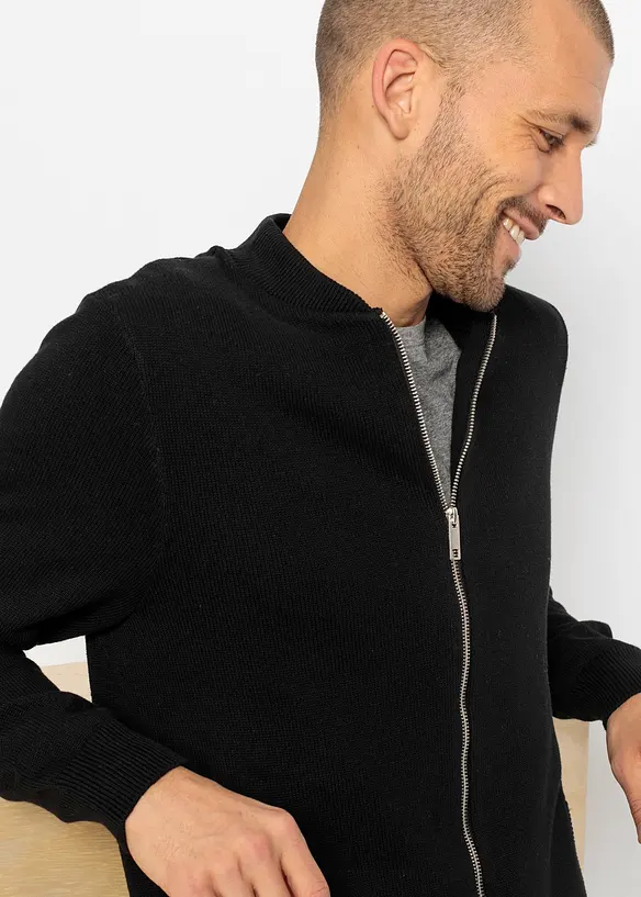 Gilet en maille avec coton recycl&eacute;, bonprix