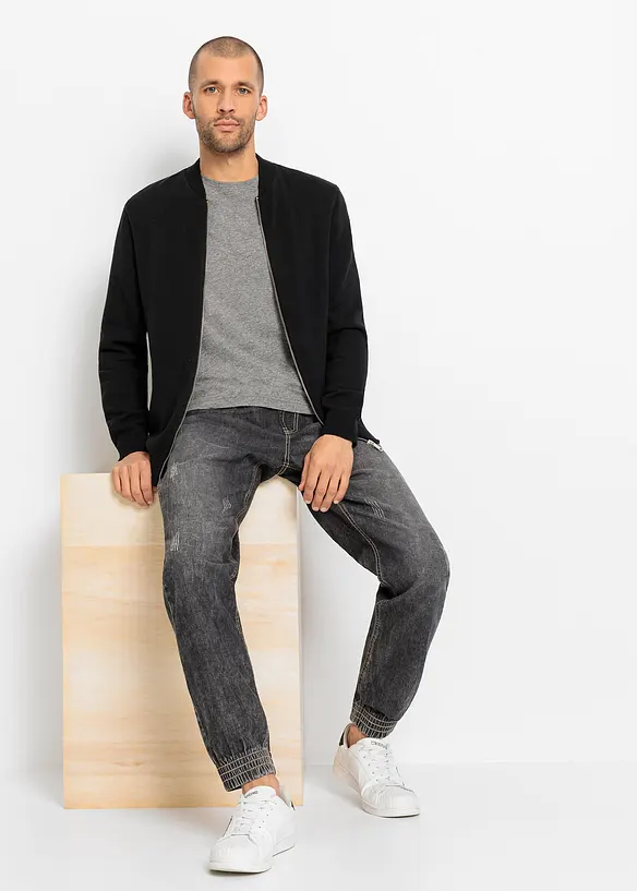 Gilet en maille avec coton recycl&eacute;, bonprix