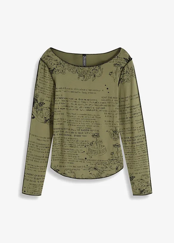 T-shirt manches longues en viscose douce, bonprix