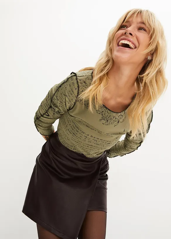 T-shirt manches longues en viscose douce, bonprix