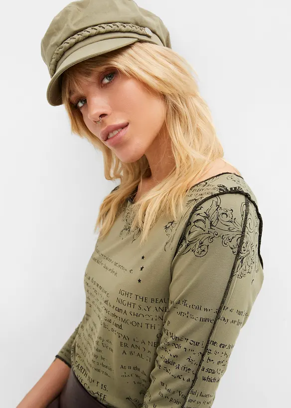 T-shirt manches longues en viscose douce, bonprix