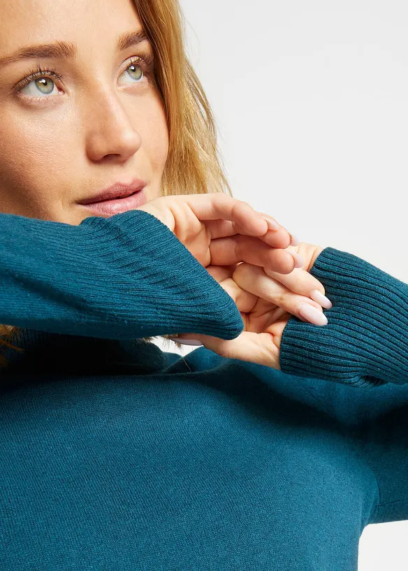 Pull basique en fine maille à col montant, bonprix