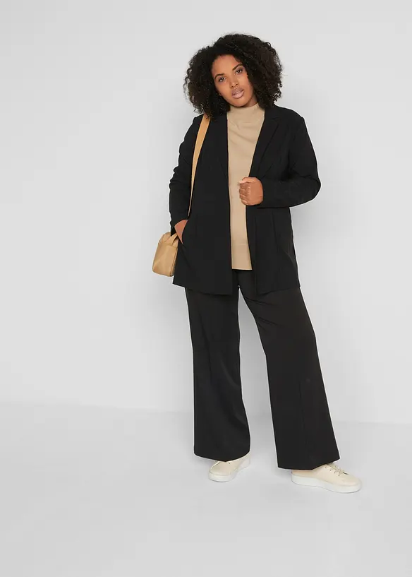 Pull basique en fine maille &agrave; col montant, bonprix