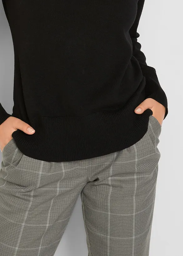 Pull basique en fine maille à col montant, bonprix