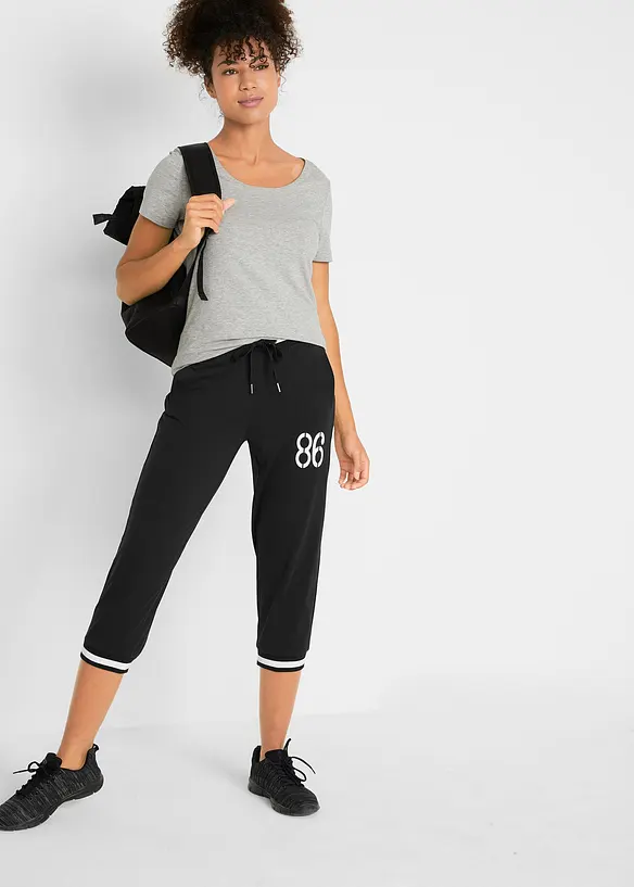 Pantalon de jogging, longueur 3/4, en coton extensible, bonprix