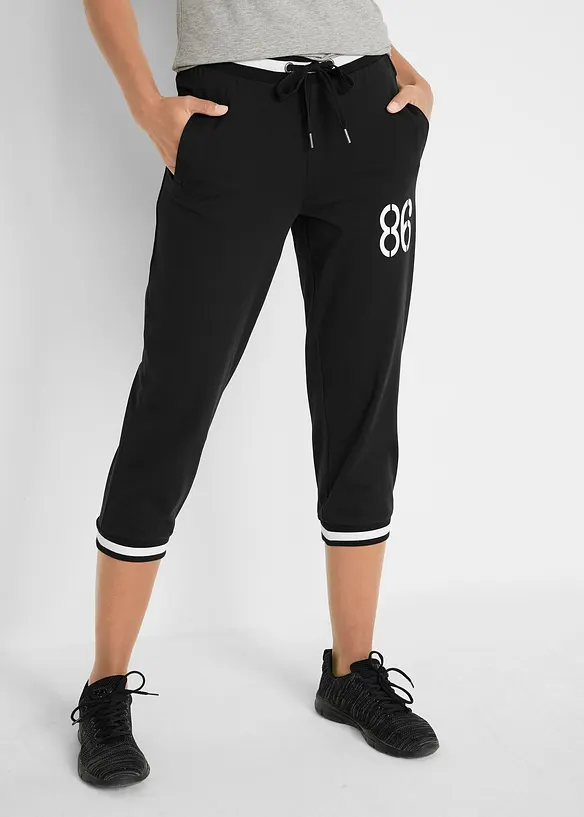 Pantalon de jogging, longueur 3/4, en coton extensible, bonprix