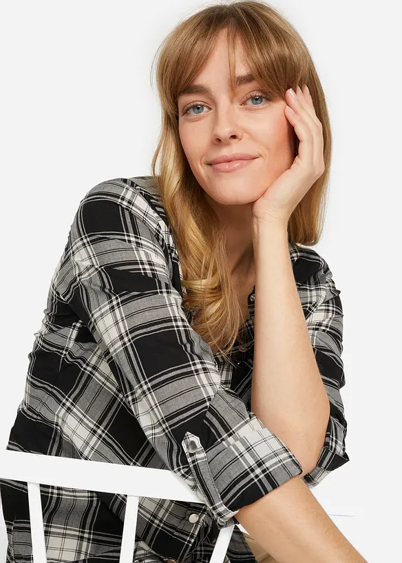 Chemisier à carreaux 100% coton, bonprix