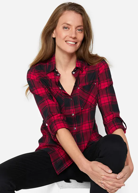 Chemisier à carreaux 100% coton, bonprix