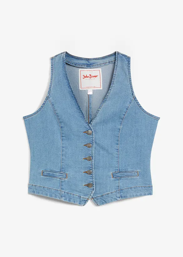 Gilet sans manches en jean extensible, bonprix