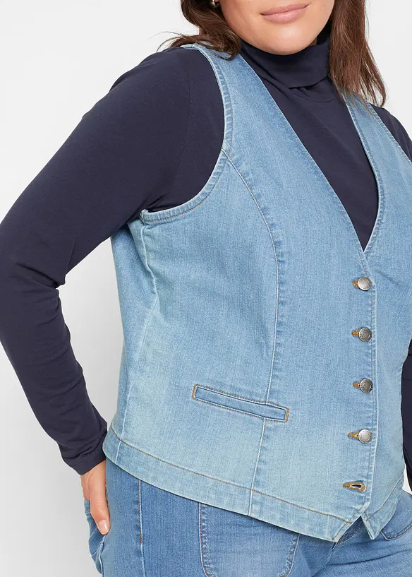 Gilet sans manches en jean extensible, bonprix