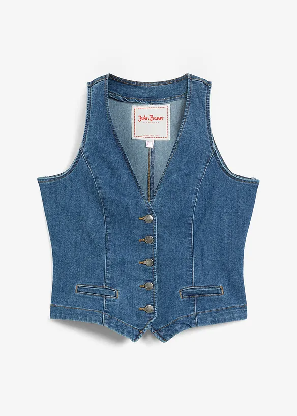 Gilet sans manches en jean extensible, bonprix