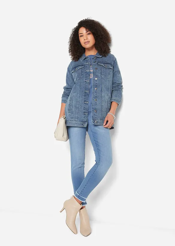 Veste en jean extensible, coupe boyfriend, bonprix