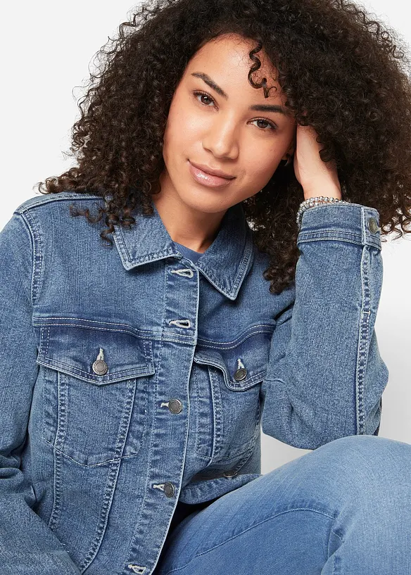 Veste en jean extensible, coupe boyfriend, bonprix