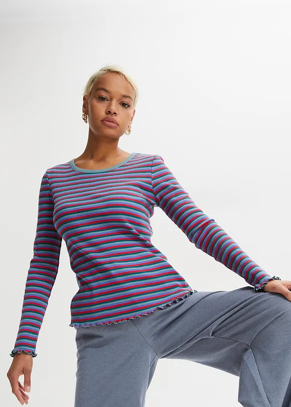 T-shirt ray&eacute; en coton c&ocirc;tel&eacute;, bonprix