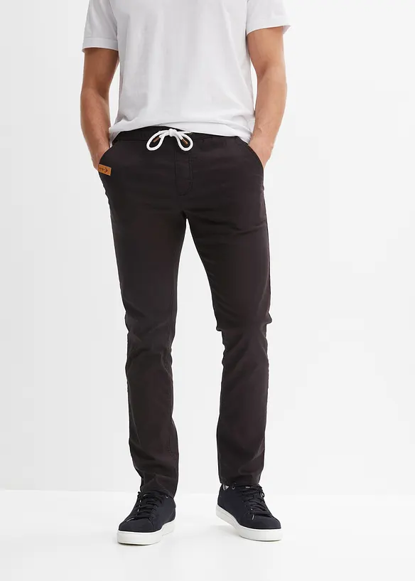 Pantalon droit stretch &agrave; taille &eacute;lastiqu&eacute;e, Regular Fit, bonprix