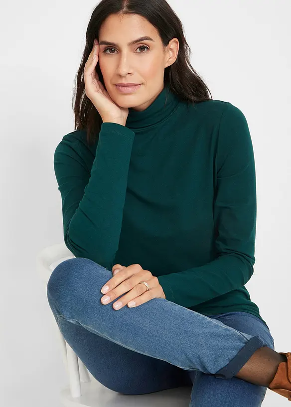 Lot de 2 T-shirts col roul&eacute;, bonprix