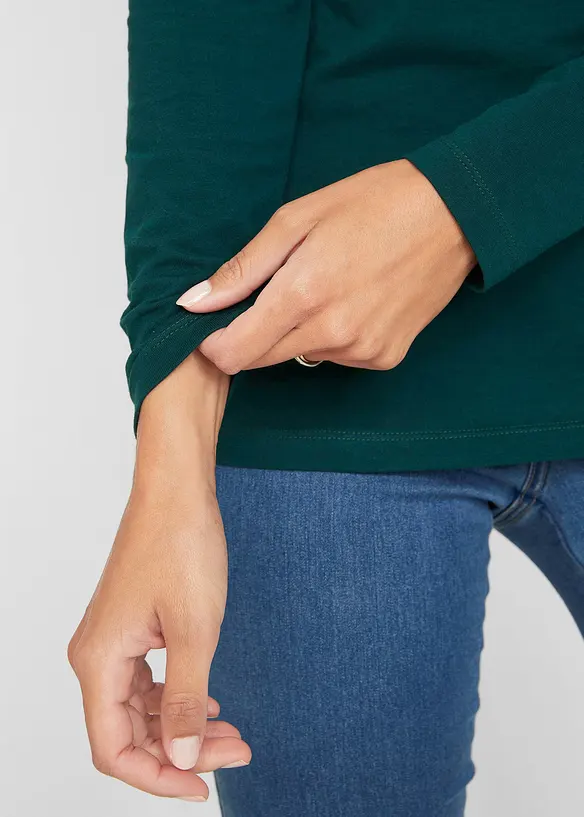 Lot de 2 T-shirts col roul&eacute;, bonprix