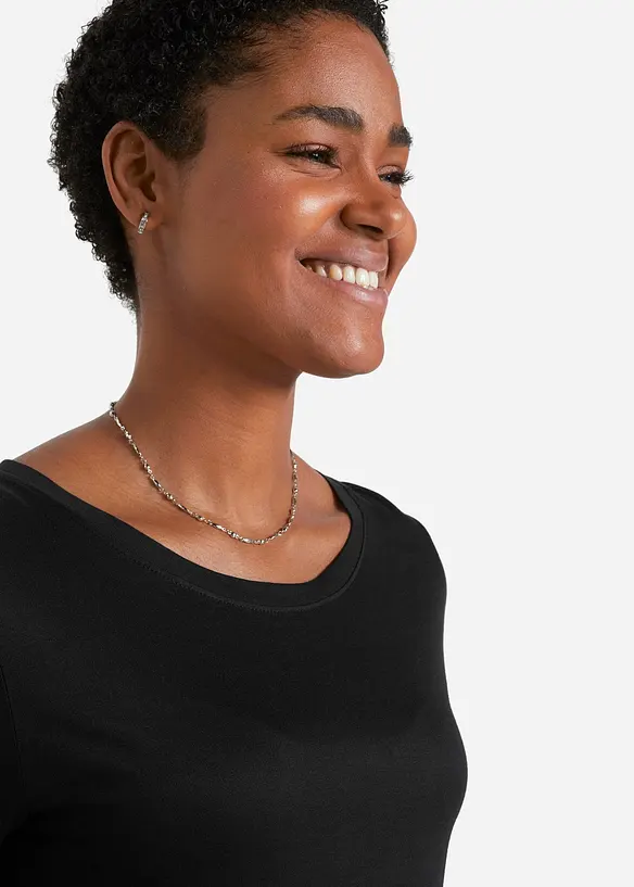 T-shirt long en viscose, base volantée, bonprix