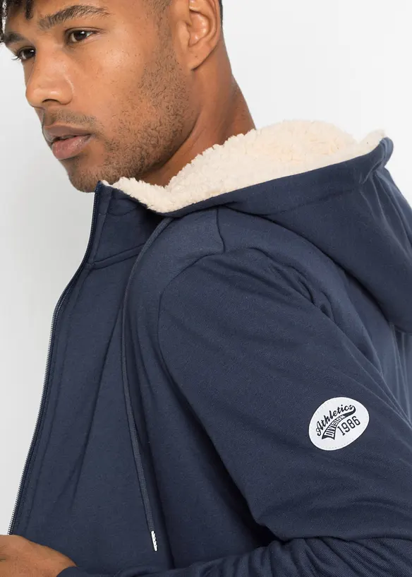 Sweat zippé doublé sherpa, bonprix
